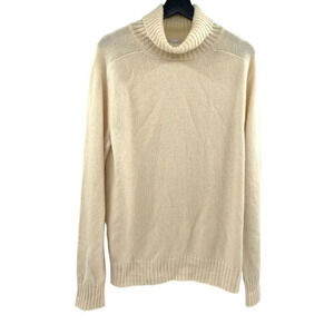 Eidos By Isaia 100% Cashmere Turtleneck Sweater Size Large Ivory Italy
